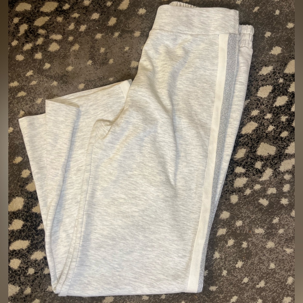 Mint Velvet UK Grey Wide Leg Metallic Stripe Track Pant Trouser Sweatpant M